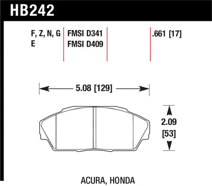Hawk Performance Hawk 86-01 Acura (Various) / 88-93 Honda (Various) DTC-60 Race Front Brake Pads