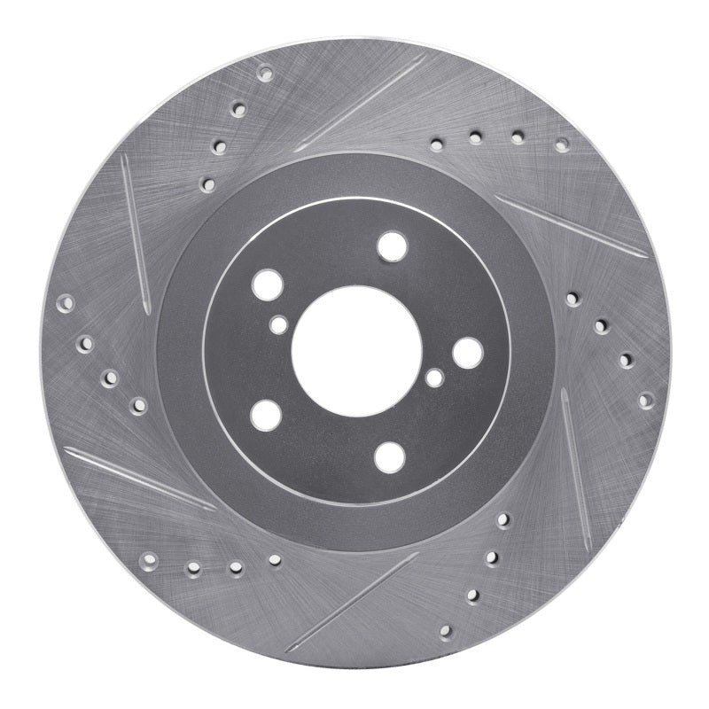 R1 Concepts R1 01-08 Saab 9-2X Front Left Drilled & Slotted Silver Brake Rotor
