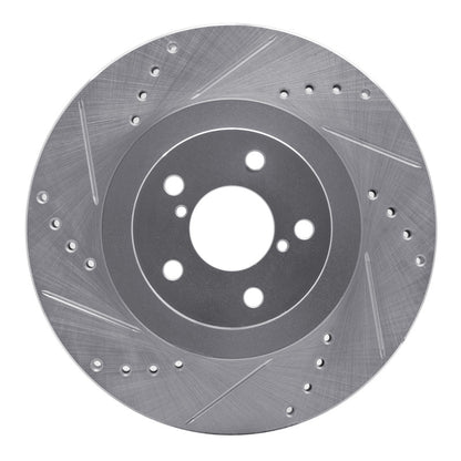R1 Concepts R1 01-08 Saab 9-2X Front Left Drilled & Slotted Silver Brake Rotor