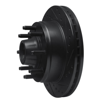 R1 Concepts R1 80-85 Ford E-250 Econoline Club Wagon Front Right Drilled & Slotted Black Brake Rotor