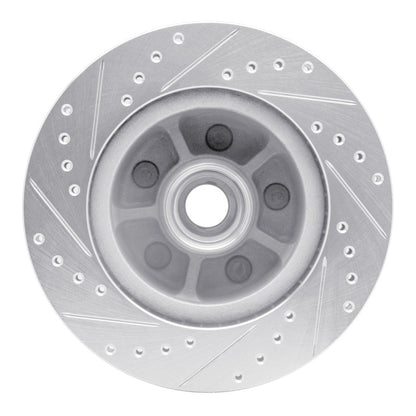 R1 Concepts R1 68-70 Ford Mustang Front Right Drilled & Slotted Silver Brake Rotor