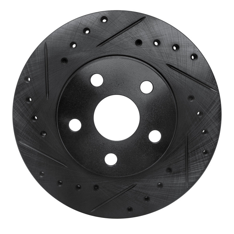 R1 Concepts R1 86-89 Toyota Celica Front Left Drilled & Slotted Black Brake Rotor