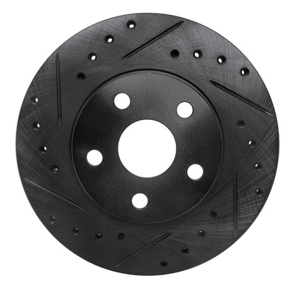 R1 Concepts R1 86-89 Toyota Celica Front Left Drilled & Slotted Black Brake Rotor