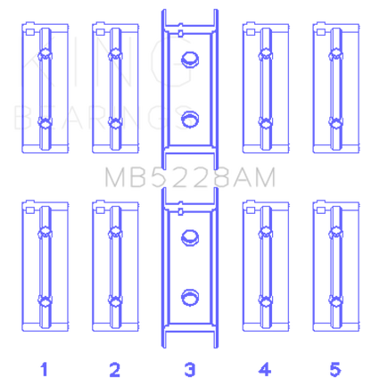 King Engine Bearings Mitsubishi 4G52 (Size +0.25mm) Main Bearing Set