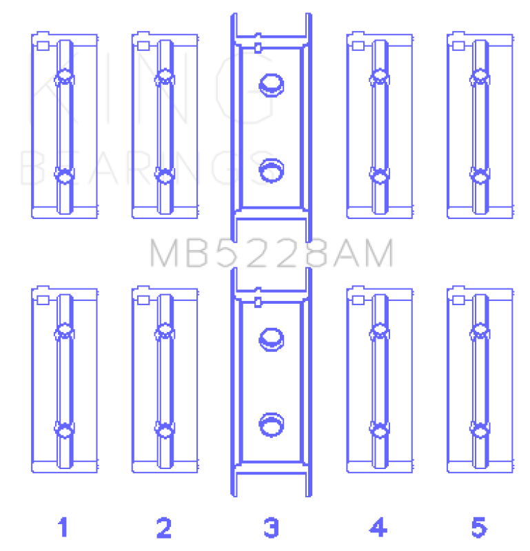 King Engine Bearings Mitsubishi 4G52 (Size +0.75mm) Main Bearing Set