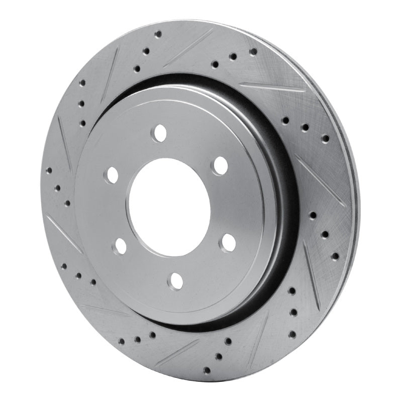 R1 Concepts R1 15-17 Ford F-150 4WD Rear Left Drilled & Slotted Silver Brake Rotor