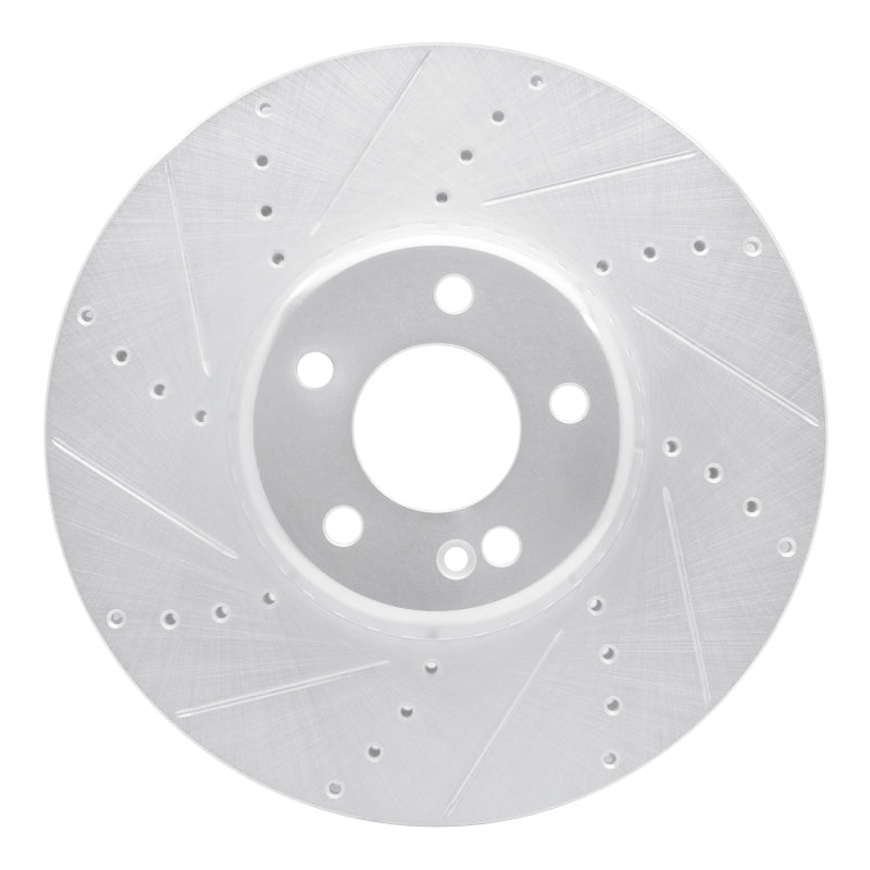 R1 Concepts R1 15-23 Mercedes-Benz C400 Front Left Drilled & Slotted Silver Brake Rotor