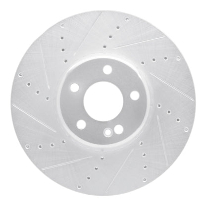 R1 Concepts R1 15-23 Mercedes-Benz C400 Front Left Drilled & Slotted Silver Brake Rotor