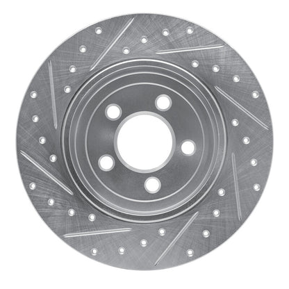 R1 Concepts R1 2005-2023 Chrysler 300 Rear Right Drilled & Slotted Silver Brake Rotor