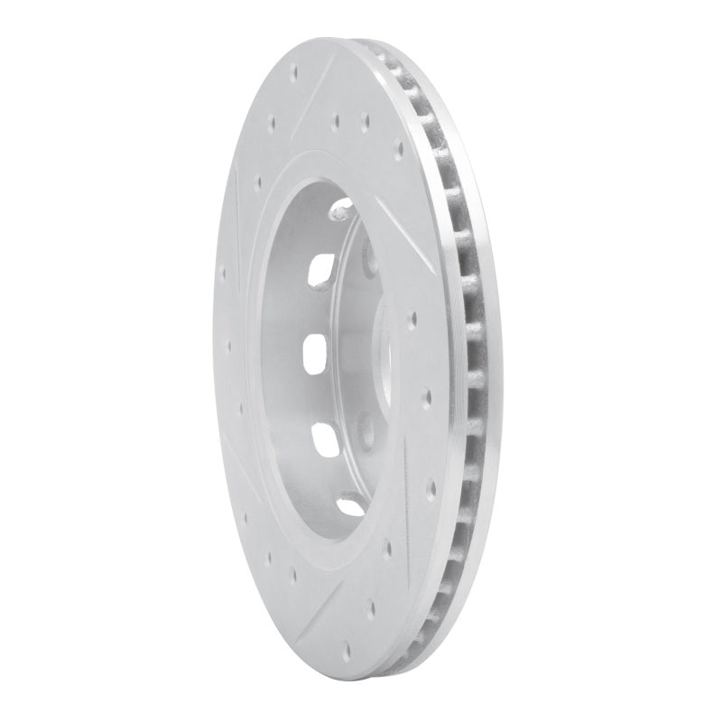 R1 Concepts R1 94-00 Kia SPECTRA Front Right Drilled & Slotted Silver Brake Rotor