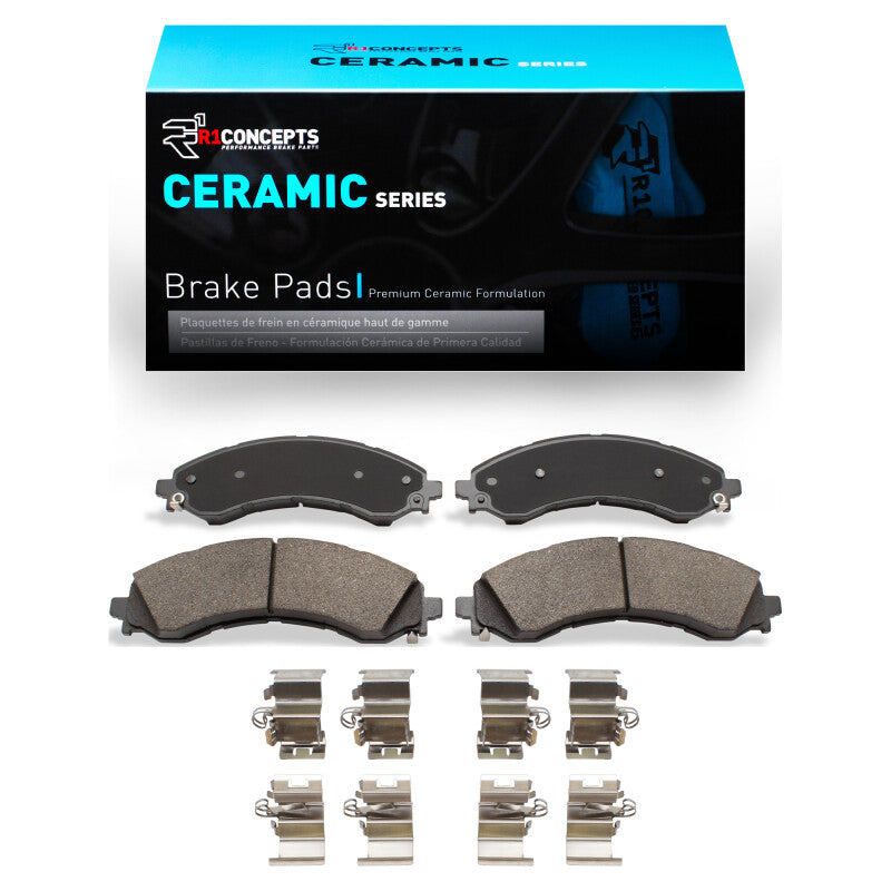 R1 Concepts R1 21-25 Chevrolet Express 4500 Front Ceramic Pads & Hardware Kit