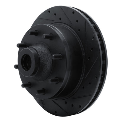 R1 Concepts R1 78-97 Dodge B200 / B200 Van / B250 Front Right Drilled & Slotted Black Brake Rotor