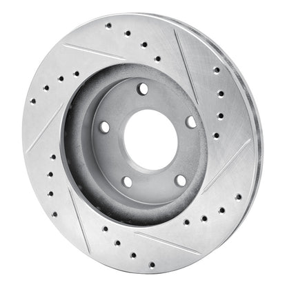 R1 Concepts R1 99-01 Infiniti I30 Front Left Drilled & Slotted Silver Brake Rotor