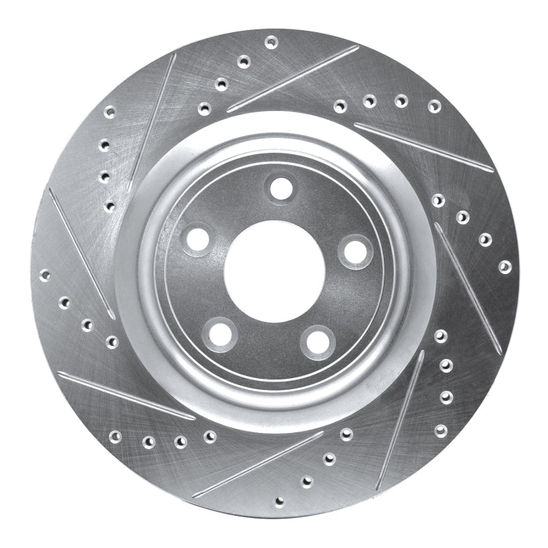 R1 Concepts R1 14-21 Jaguar F-Type Rear Left Drilled & Slotted Silver Brake Rotor