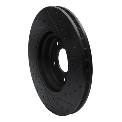 R1 Concepts R1 98-06 Jaguar XK8 Front Left Drilled & Slotted Black Brake Rotor