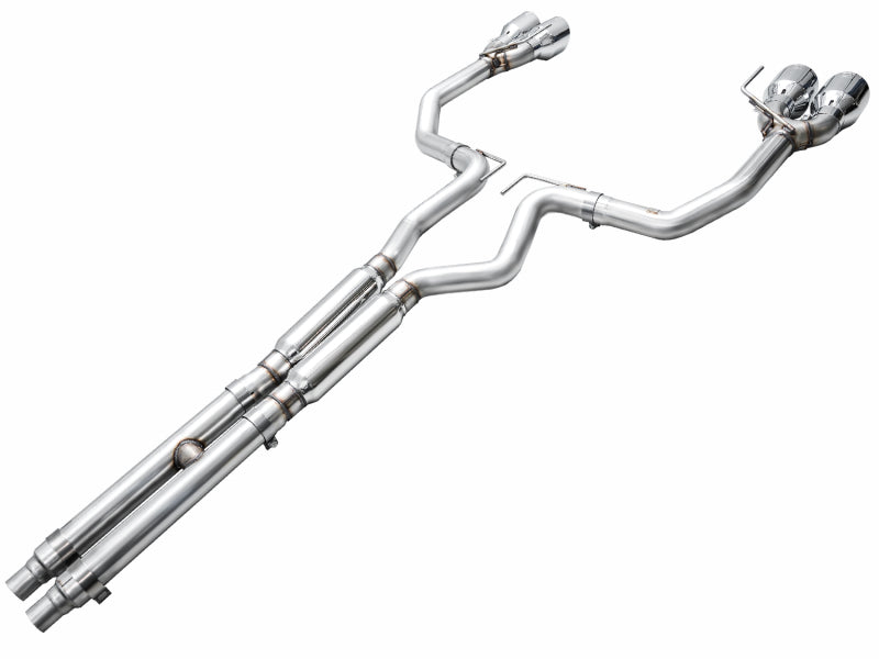 AWE Tuning AWE 2024 Ford Mustang Dark Horse S650 RWD Track Edition Cat-Back Exhaust w/ Quad Chrome Silver Tips