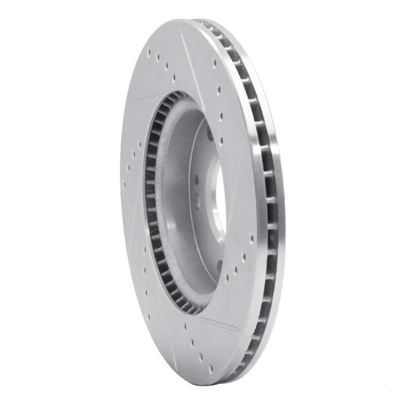 R1 Concepts R1 17-22 Hyundai Ioniq Front Left Drilled & Slotted Silver Brake Rotor