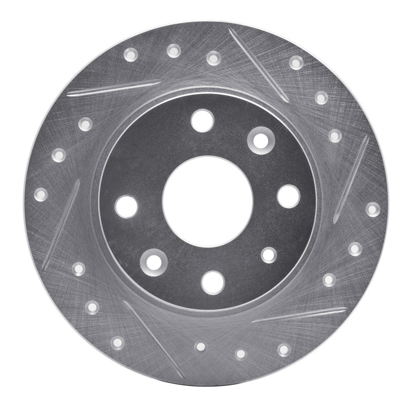 R1 Concepts R1 90-93 Mazda Miata Rear Right Drilled & Slotted Silver Brake Rotor