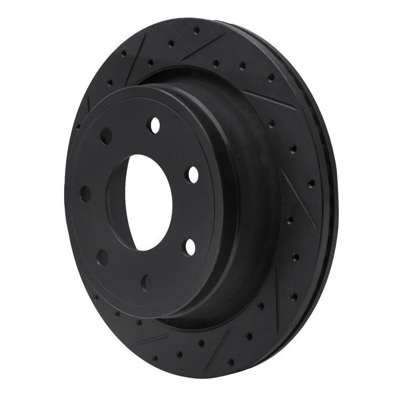 R1 Concepts R1 12-14 Ford F-150 4WD Rear Left Drilled & Slotted Black Brake Rotor