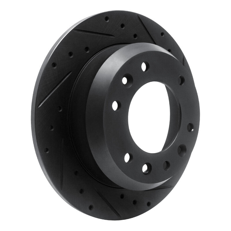 R1 Concepts R1 06-14 Hyundai Entourage Rear Right Drilled & Slotted Black Brake Rotor