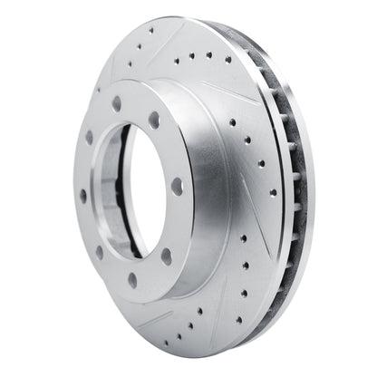 R1 Concepts R1 77-00 Chevrolet V30 & V3500 Pickup Front Left Drilled & Slotted Silver Brake Rotor