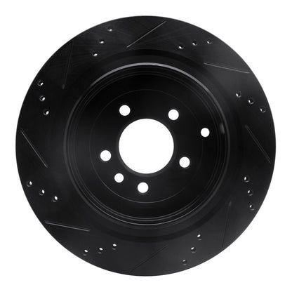 R1 Concepts R1 05-16 Land Rover Discovery (Latin America) Rear Right Drilled & Slotted Black Brake Rotor