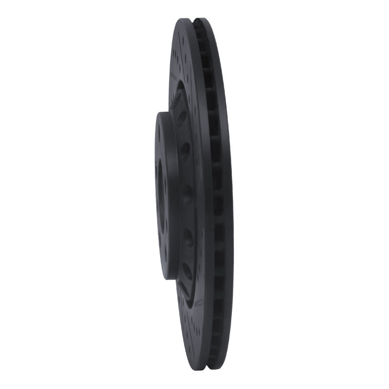 R1 Concepts R1 04-10 Audi A8 Rear Right Drilled & Slotted Black Brake Rotor