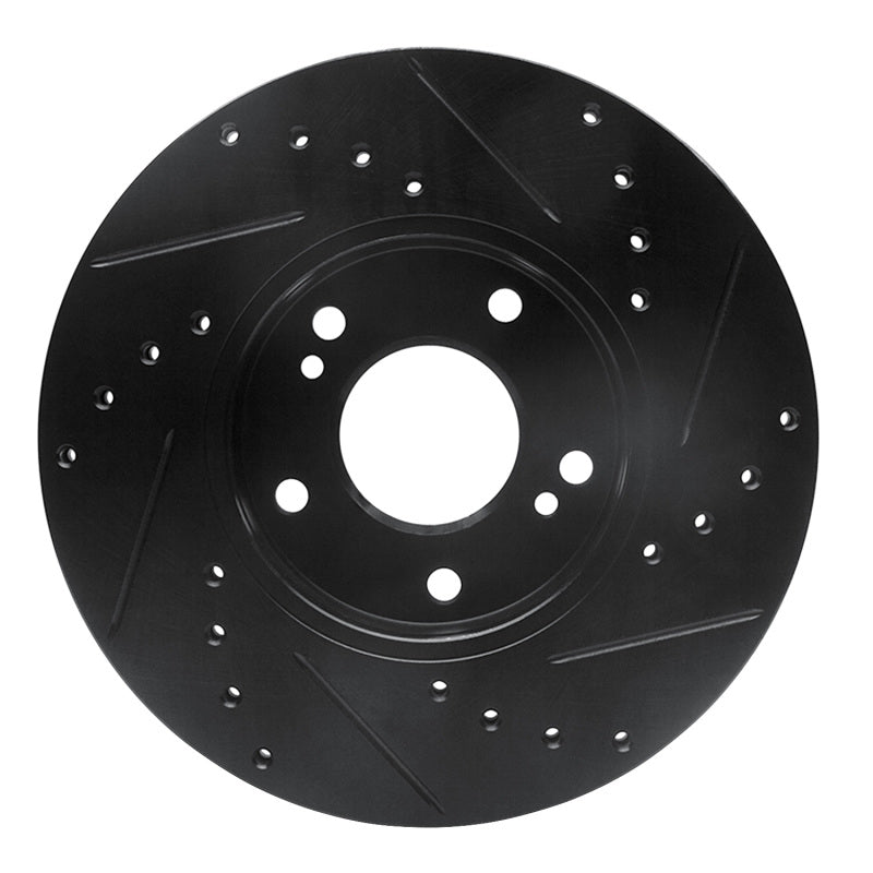 R1 Concepts R1 89-99 Infiniti I30 Front Left Drilled & Slotted Black Brake Rotor