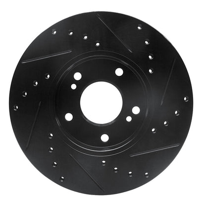 R1 Concepts R1 89-99 Infiniti I30 Front Left Drilled & Slotted Black Brake Rotor