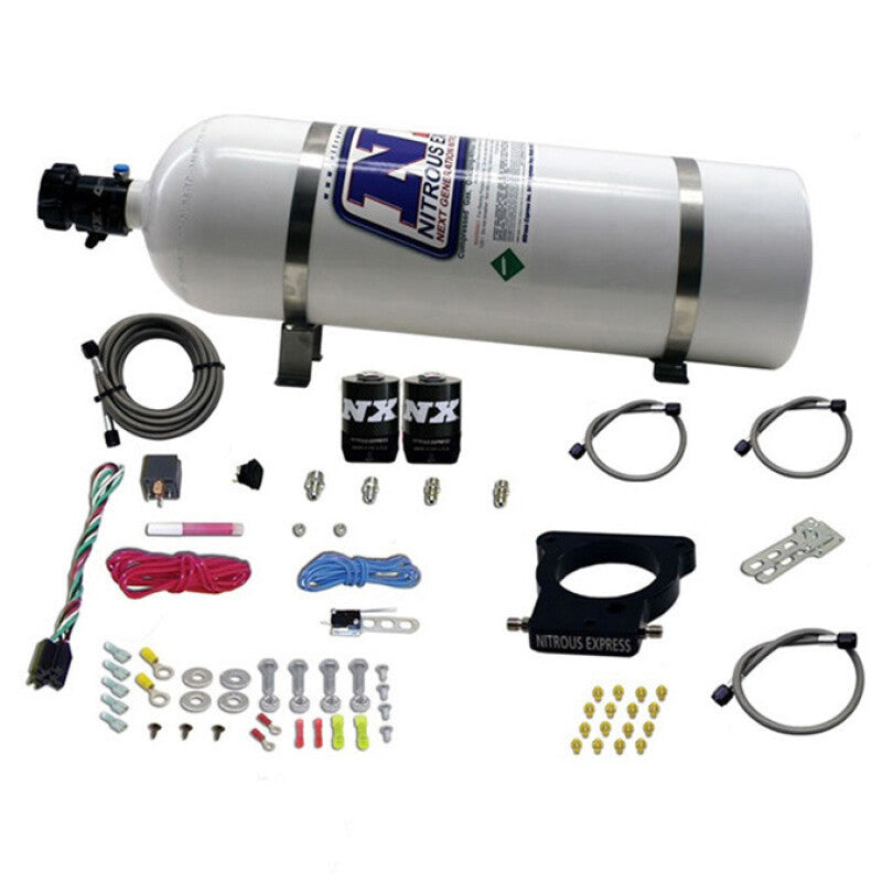 Nitrous Express GM LS 78mm 3-Bolt Nitrous Plate Kit (50-350HP) w/15lb Bottle