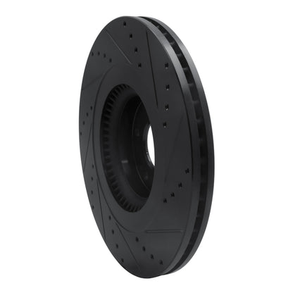 R1 Concepts R1 12-17 Genesis G80 Front Left Drilled & Slotted Black Brake Rotor