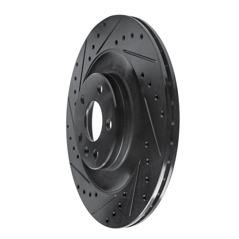 R1 Concepts R1 16-26 Polestar Polestar 2 Rear Left Drilled & Slotted Black Brake Rotor