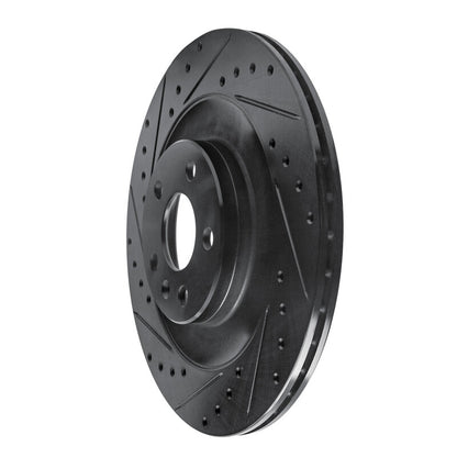 R1 Concepts R1 16-26 Polestar Polestar 2 Rear Left Drilled & Slotted Black Brake Rotor