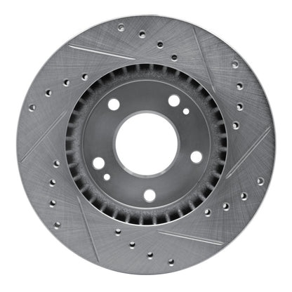 R1 Concepts R1 07-10 Hyundai Elantra Front Left Drilled & Slotted Silver Brake Rotor