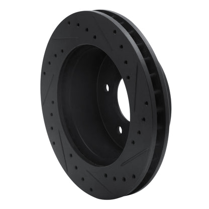 R1 Concepts R1 90-02 Chevrolet ASTRO Front Left Drilled & Slotted Black Brake Rotor
