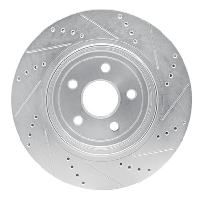 R1 Concepts R1 12-25 Dodge Durango Rear Left Drilled & Slotted Silver Brake Rotor