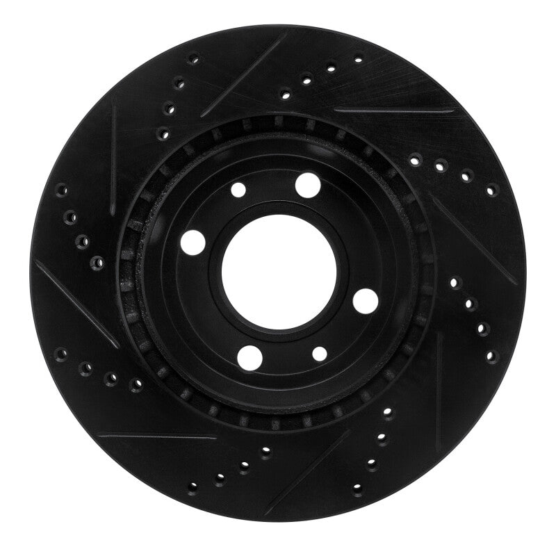R1 Concepts R1 86-86 Saab 9000 Front Right Drilled & Slotted Black Brake Rotor