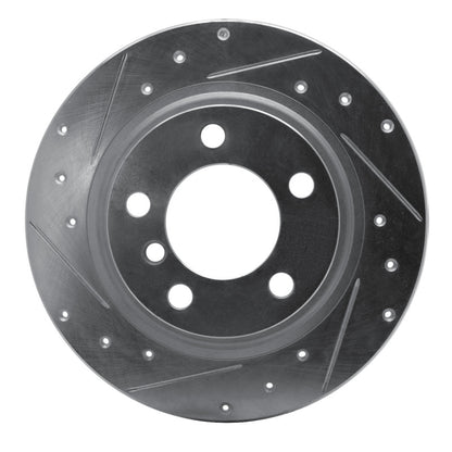 R1 Concepts R1 13-16 Mini Cooper Countryman Rear Left Drilled & Slotted Silver Brake Rotor
