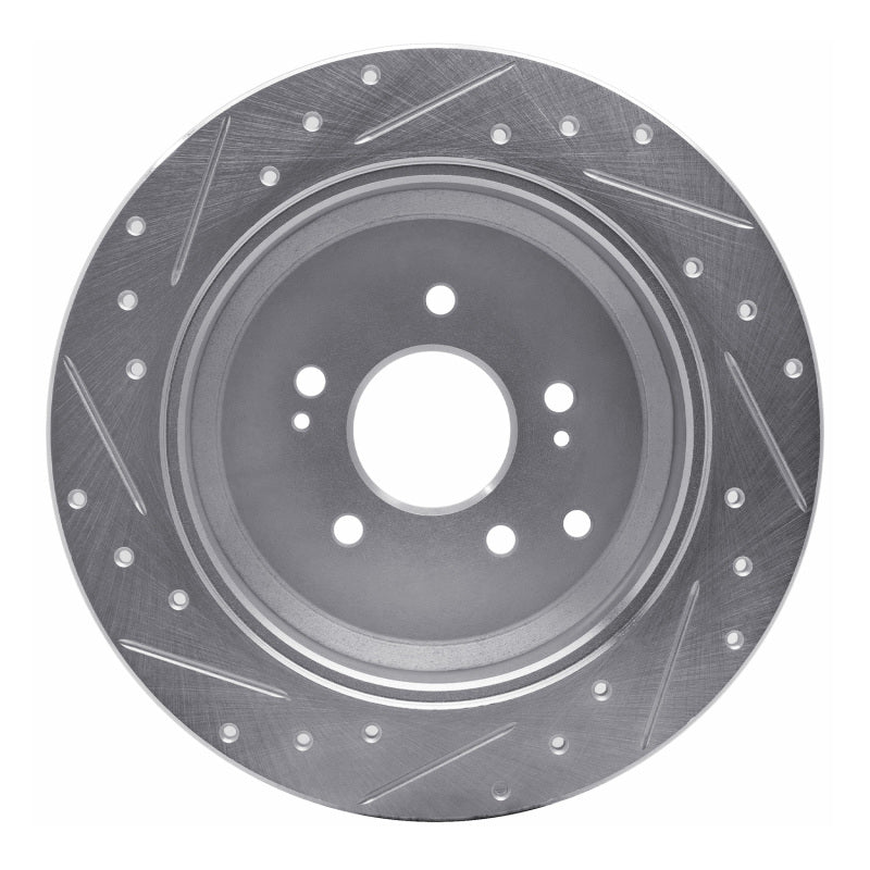 R1 Concepts R1 07-12 Hyundai Veracruz Rear Right Drilled & Slotted Silver Brake Rotor