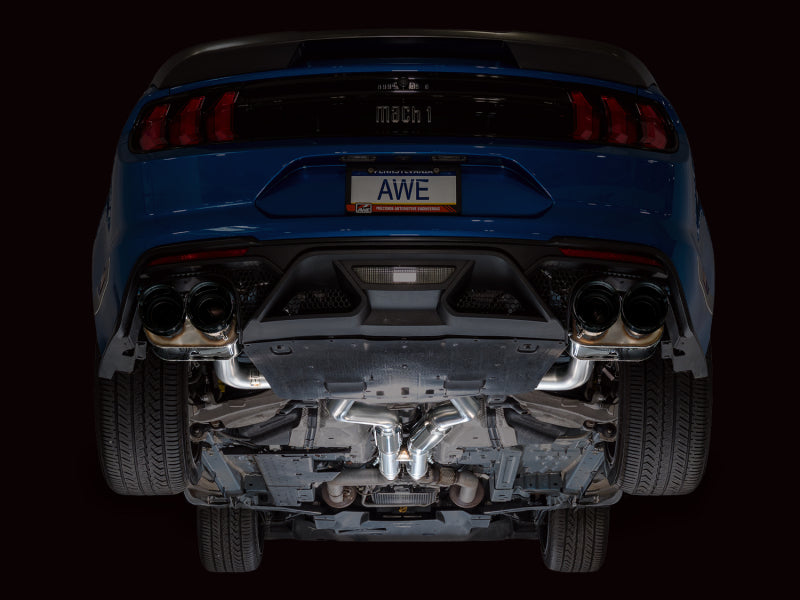 AWE Tuning 21-23 Ford Mustang Mach 1 SwitchPath Cat-Back Exhaust w/ Quad Diamond Black Tips
