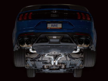AWE Tuning 21-23 Ford Mustang Mach 1 SwitchPath Cat-Back Exhaust w/ Quad Diamond Black Tips
