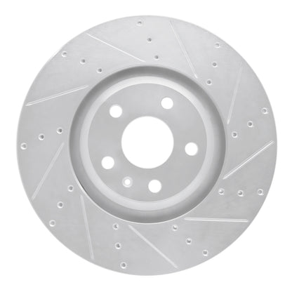 R1 Concepts R1 12-15 Audi TTS Quattro Front Right Drilled & Slotted Silver Brake Rotor