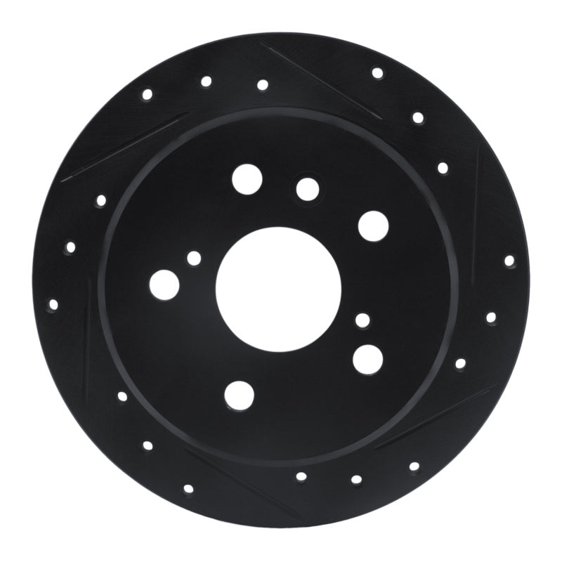 R1 Concepts R1 92-03 Lexus ES300 Rear Right Drilled & Slotted Black Brake Rotor