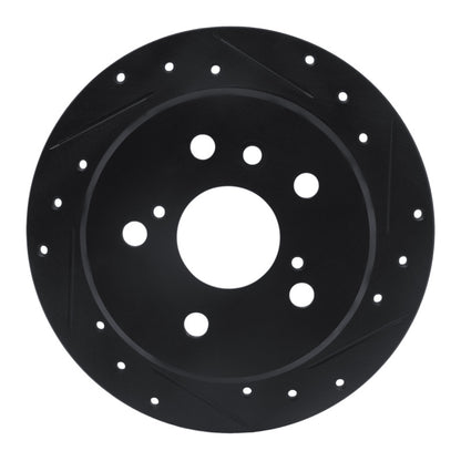 R1 Concepts R1 92-03 Lexus ES300 Rear Right Drilled & Slotted Black Brake Rotor
