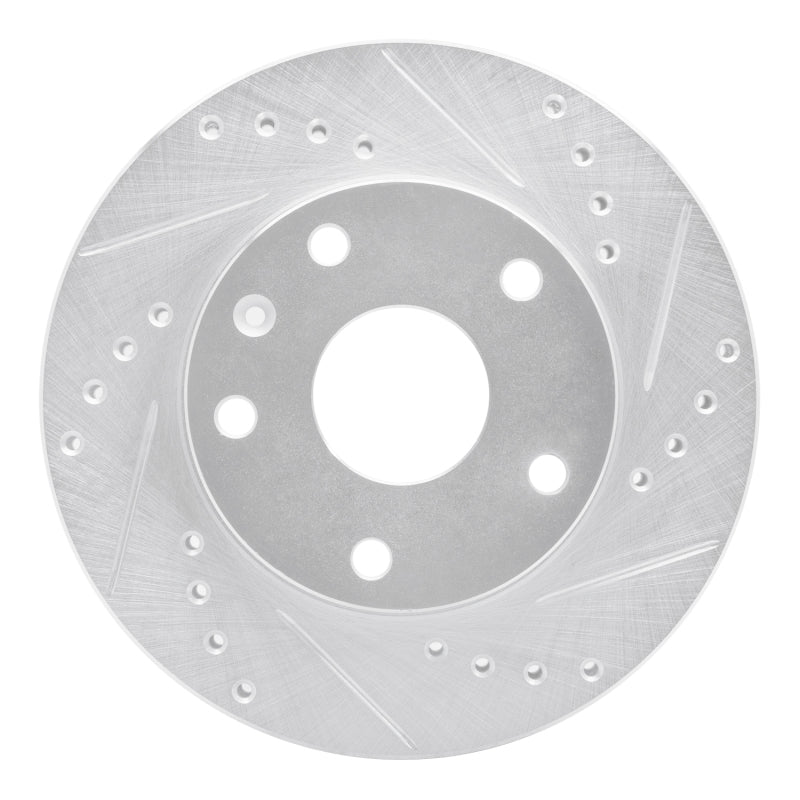 R1 Concepts R1 99-02 Daewoo Leganza Front Right Drilled & Slotted Silver Brake Rotor