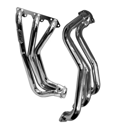 BBK 07-11 Jeep 3.8 V6 Long Tube Exhaust Headers And Y Pipe And Converters - 1-5/8 Ti Ceramic