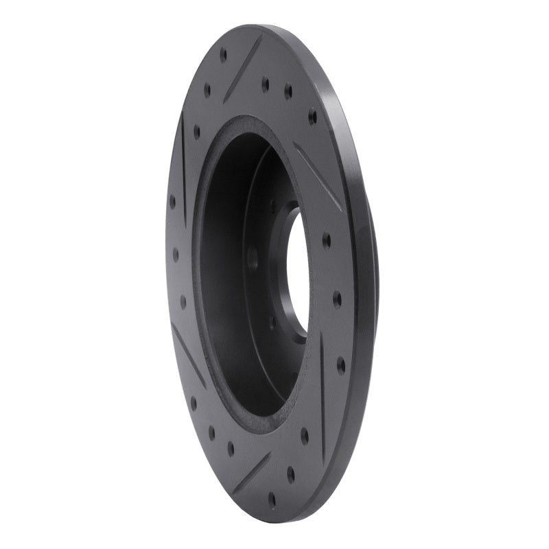 R1 Concepts R1 89-94 Suzuki Swift Rear Right Drilled & Slotted Black Brake Rotor