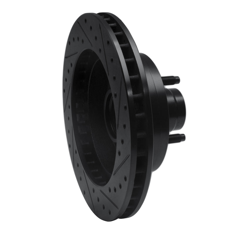 R1 Concepts R1 73-93 Ford E-150 Econoline Front Left Drilled & Slotted Black Brake Rotor