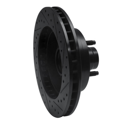 R1 Concepts R1 73-93 Ford E-150 Econoline Front Left Drilled & Slotted Black Brake Rotor