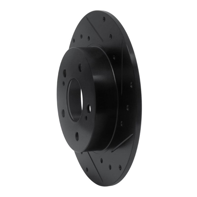 R1 Concepts R1 94-04 Infiniti I30 Rear Right Drilled & Slotted Black Brake Rotor